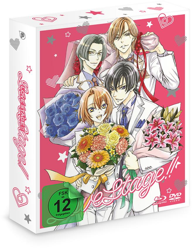 DVD-Box-Art mit Anime-Charakteren, die Blumensträuße halten. Rosa Hintergrund.