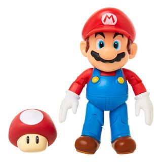 JAKKS PACIFIC Super Mario: Mario con Super fungo - Figure collettive (Multicolore)