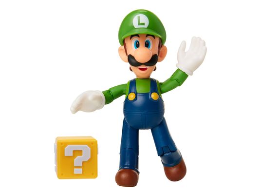JAKKS PACIFIC Super Mario: Mario mit Question Block - Sammelfigur (Mehrfarbig)