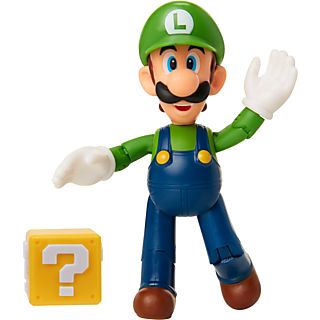 JAKKS PACIFIC Super Mario: Mario mit Question Block - Sammelfigur (Mehrfarbig)