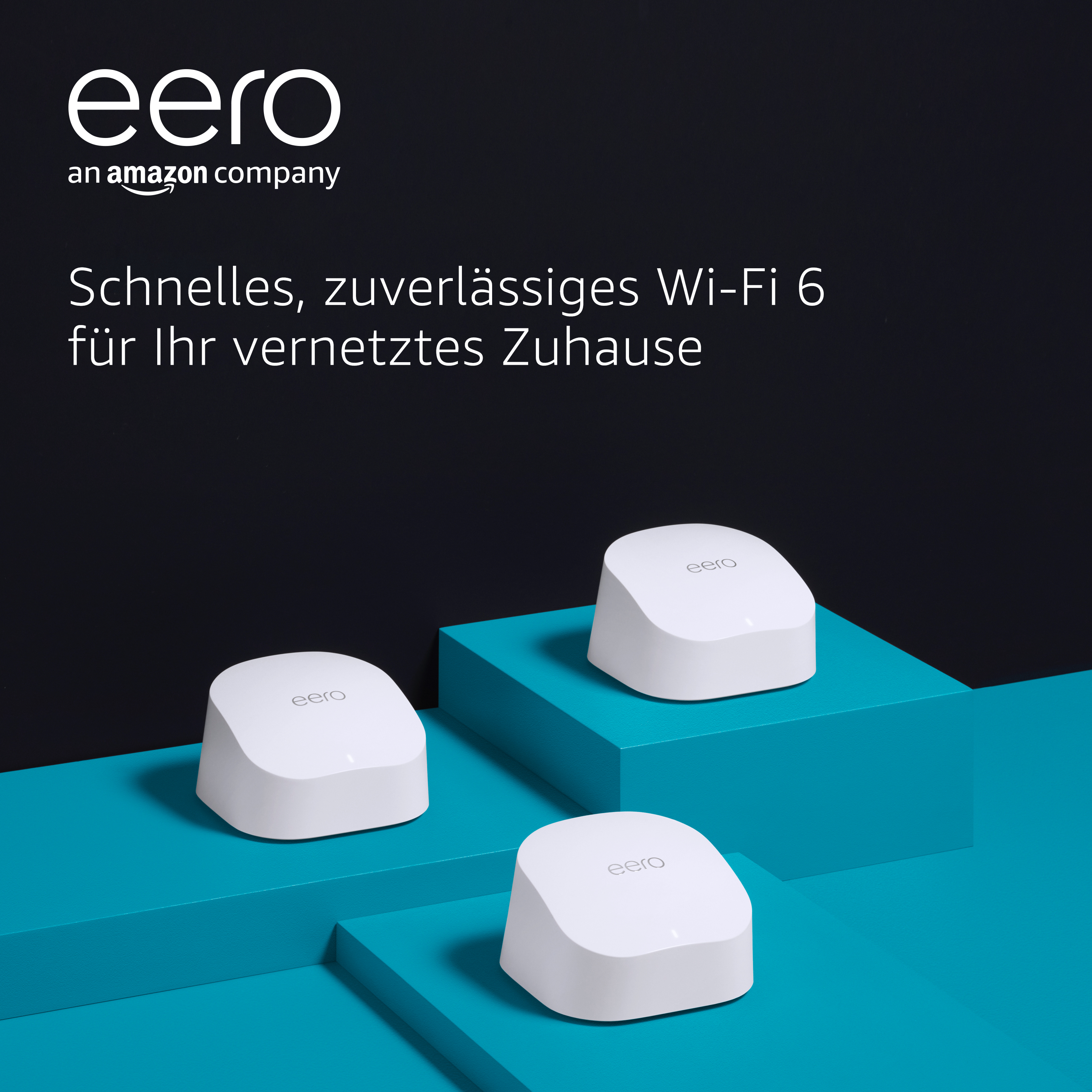 AMAZON eero-6-Dualband-Mesh-Wi-Fi-6-System - 3er Pack Mesh Router 500 Mbit/s