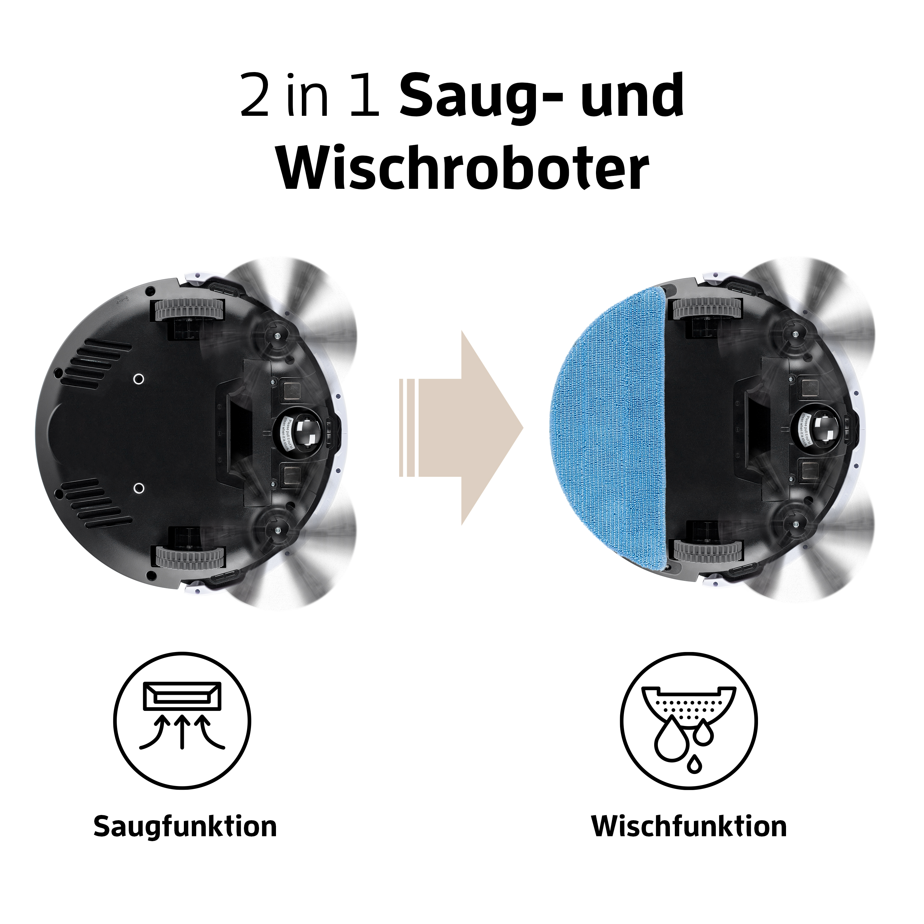 ZACO V5X Saug-/Wischroboter (Luxury Gold , Laufzeit: bis zu 120 min)