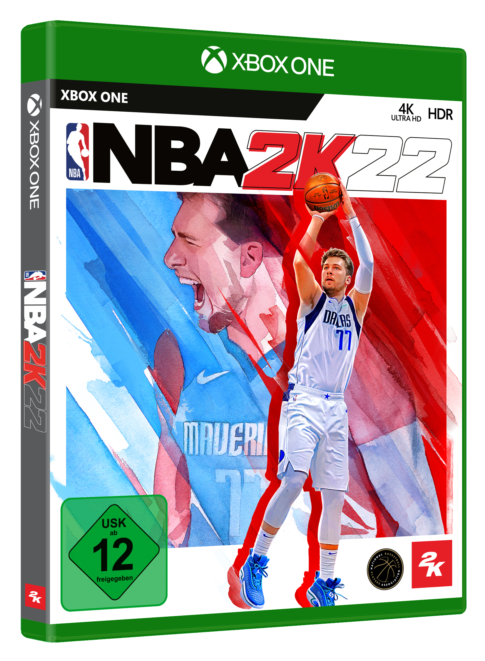 Eine Videospielhülle mit einem Basketballspieler darauf.