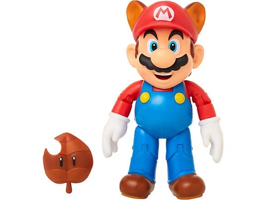 JAKKS PACIFIC Super Mario: Washbär-Mario mit Superblatt - Sammelfigur (Mehrfarbig)