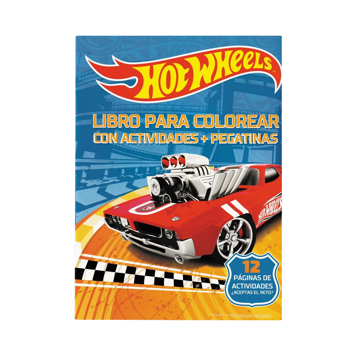 Hotwheels. Libro Para colorear con actividades pegatinas