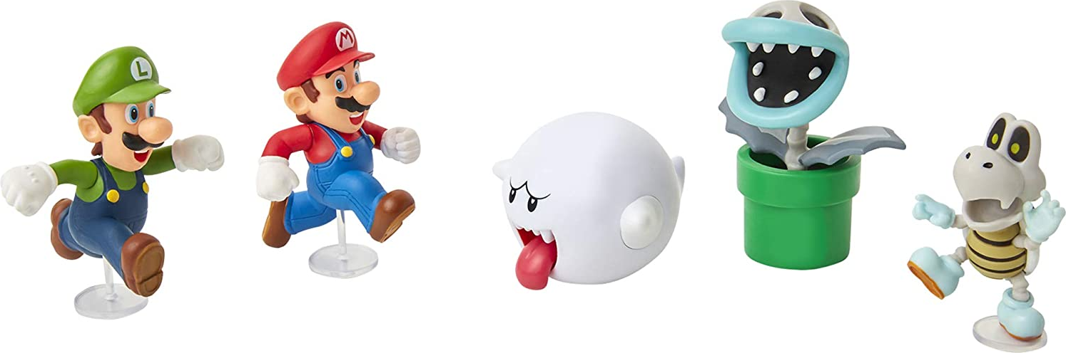 JAKKS PACIFIC Super Mario : Boo - Paquet de 5 - Figure collective (Multicolore)