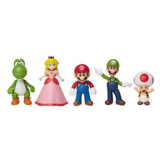 JAKKS PACIFIC Super Mario: Mario und seine Freunde - 5-er Pack - Sammelfigur (Mehrfarbig)