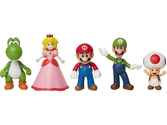 JAKKS PACIFIC Super Mario: Mario e i suoi amici - Confezione da 5 - Figure collettive (Multicolore)
