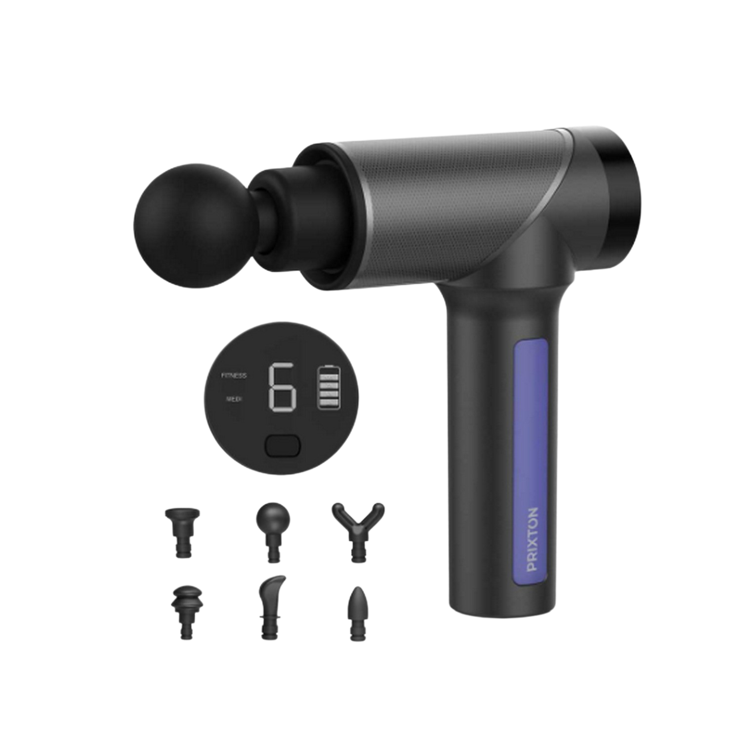 Pistola De Masaje massage gun prixton para fitness y terapia con 6 cabezales muscular potencia 30 w 3300 rpm 9 velocidades modo diseño ligero funda incluido mgf99 56