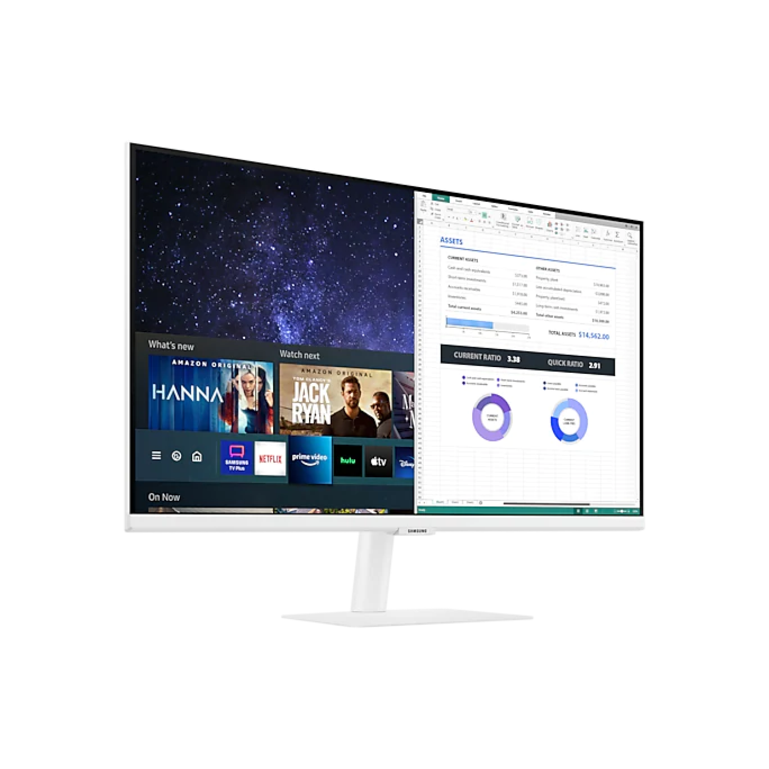 Monitor - Samsung Smart Monitor M5 LS32AM501NUXEN, 32" FHD, 8 ms, 60 Hz, Wi-Fi, BT 4.2, Tizen™, Blanco
