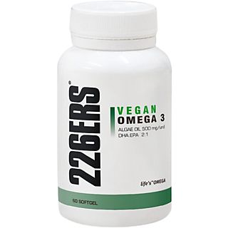 Suplemento alimenticio - 226ERS Vegan Omega 3, 60 cápsulas, Sin azúcares, Sin cafeína, Blanco