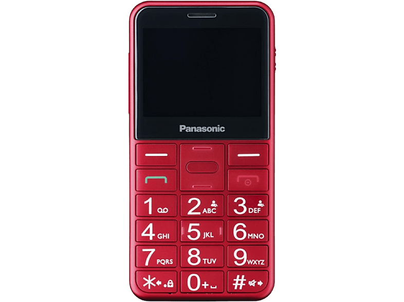 Teléfono - Panasonic KX-TU155, Con Botones Físicos, 2.4", TFT LCD, Bluetooth, Linterna LED, Rojo