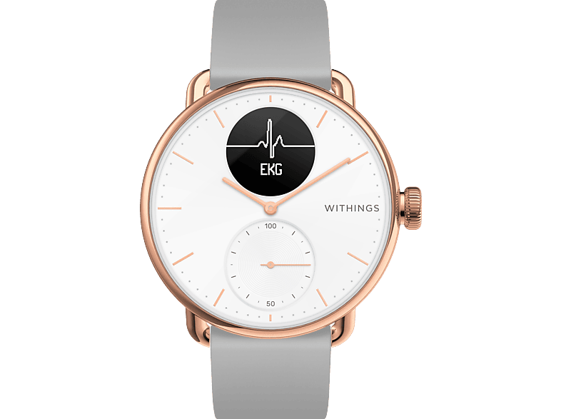 WITHINGS ScanWatch Smartwatch Edelstahl Elastomer, 210 mm, rose gold