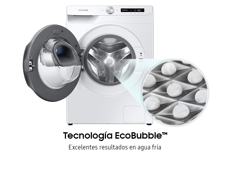 Lavadora carga frontal - Samsung WW10T554DTW/S3, 10,5 Kg, AddWash, 23 programas, EcoBubble,  Blanco