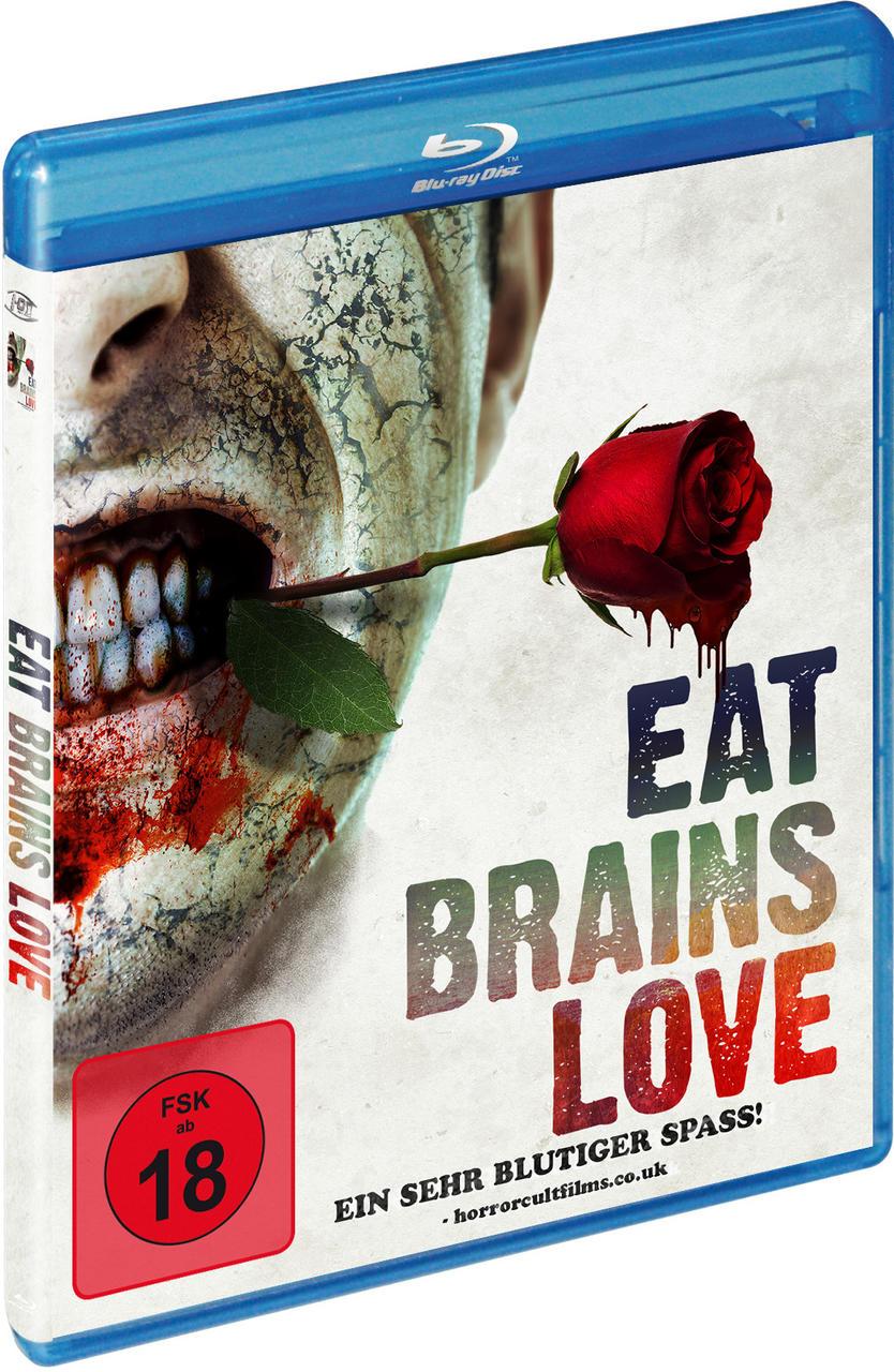 Eine Blu-ray-Disc-Hülle mit einem Zombiegesicht und einer Rose im Mund.