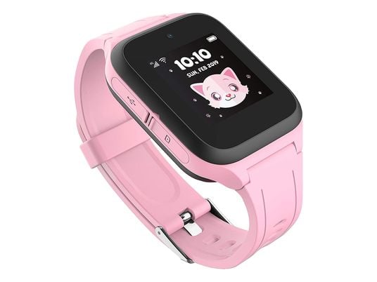 TCL Movetime Family Watch MT40X - Smartwatch für Kinder (Breite: 18 mm, Silikon, Pink/Schwarz)