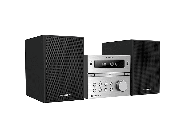 GRUNDIG CMS 4200 BT DAB+ Kompaktanlagen (Silber (Bedienteil), Schwarz (Lautsprecher))