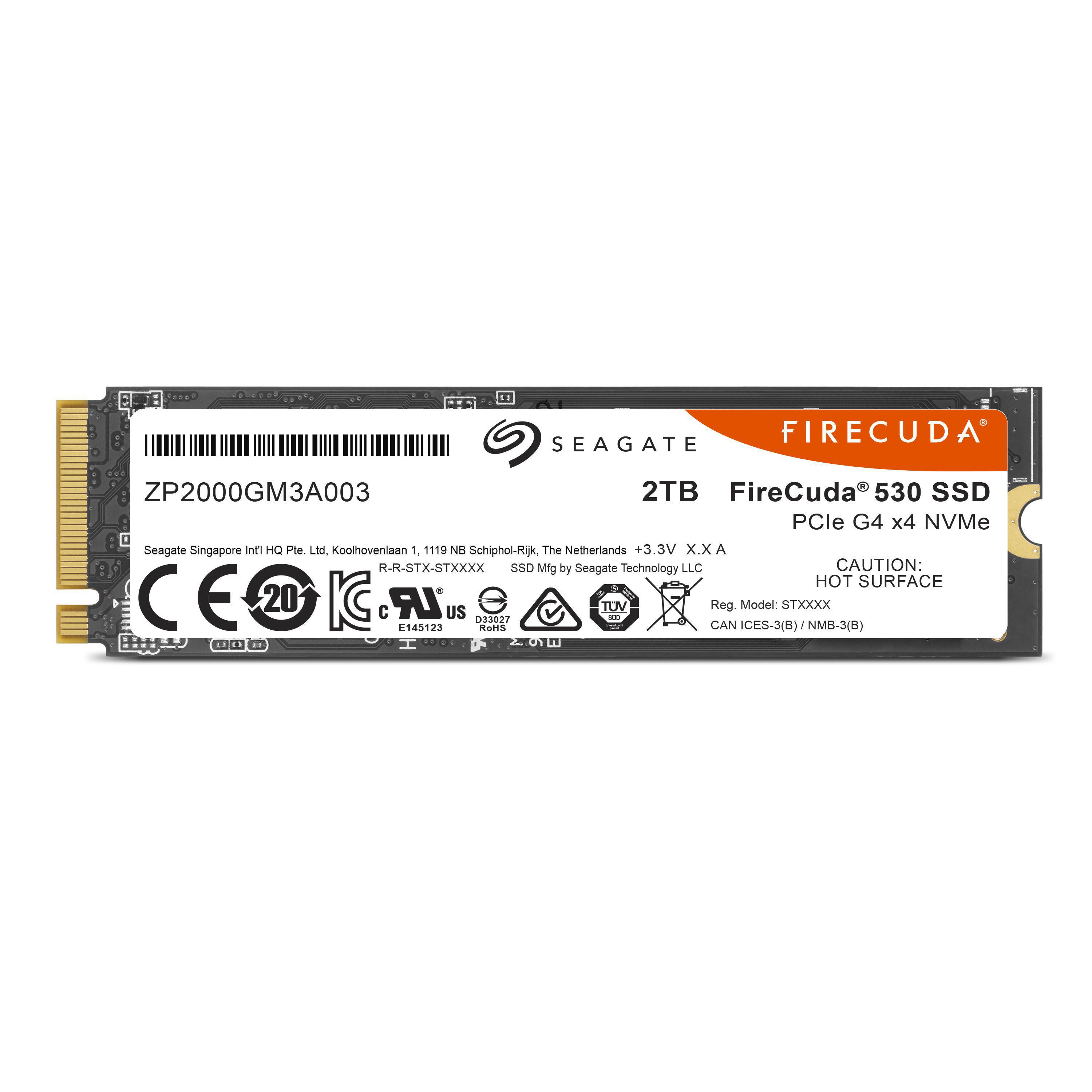SEAGATE Firecuda 530 NAND Festplatte Retail, 2 TB SSD NVMe PCI Express, intern Flash