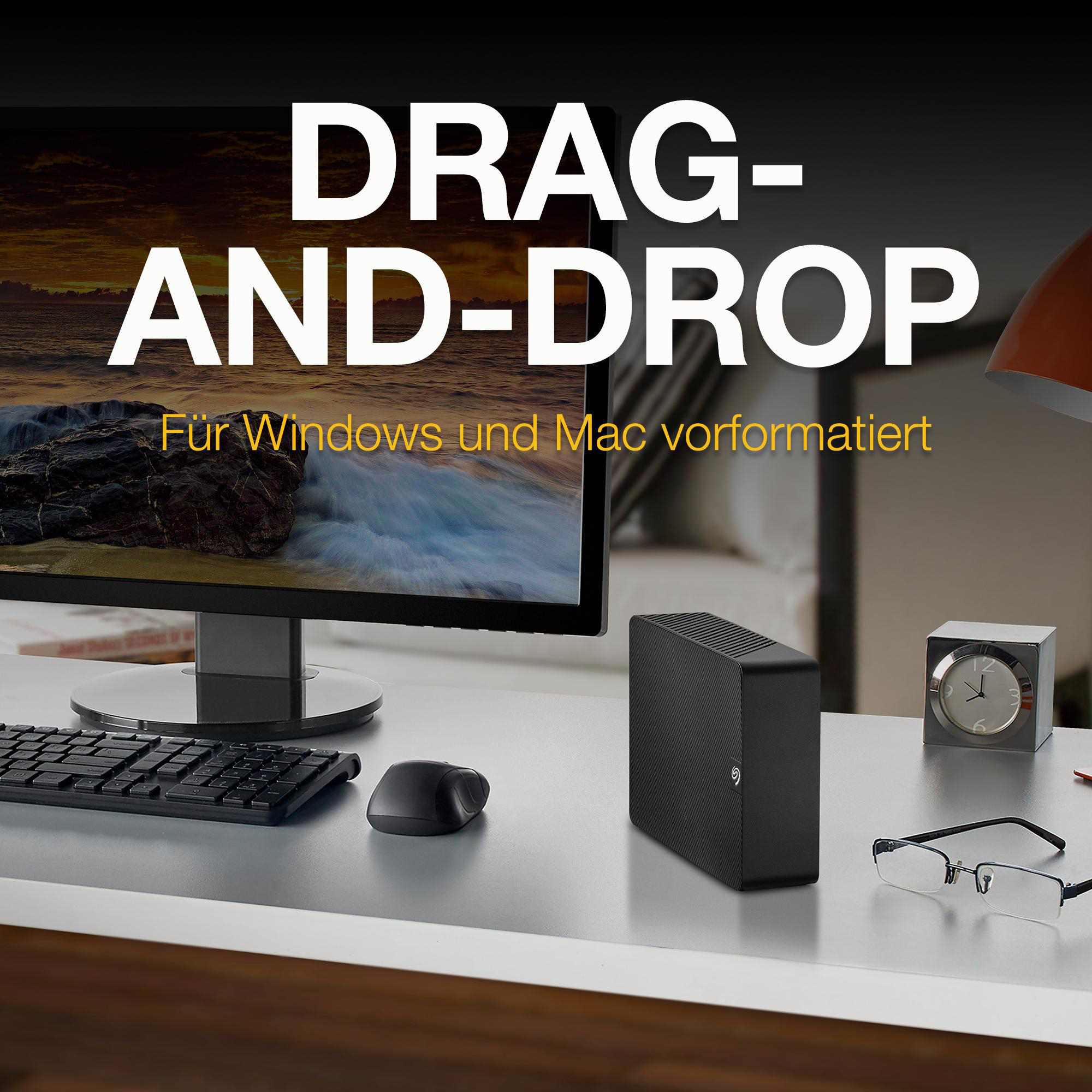 SEAGATE Expansion, Exclusive Edition Desktop Festplatte, 6 TB HDD, 3,5 Zoll, extern, Schwarz