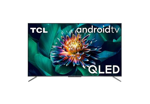 TV QLED 55  TCL 55C645, UHD 4K, Quad Core, Smart TV, Dolby Atmos, Brushed  titanium metal front