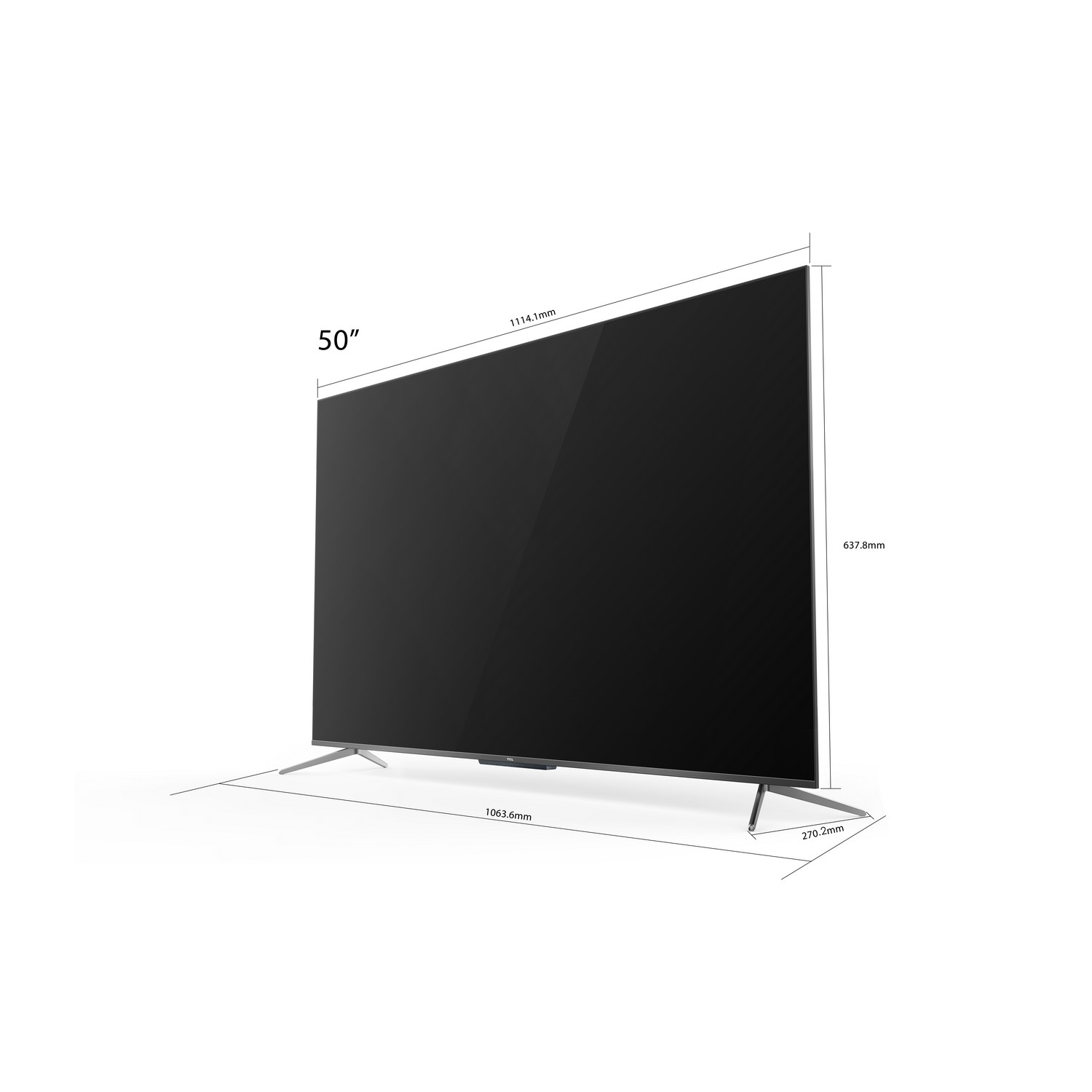 TV QLED 50" - TCL 50C715, Smart TV 4K UHD, AndroidTV, Dolby Atmos, HDR10+, Google Assistant integrado