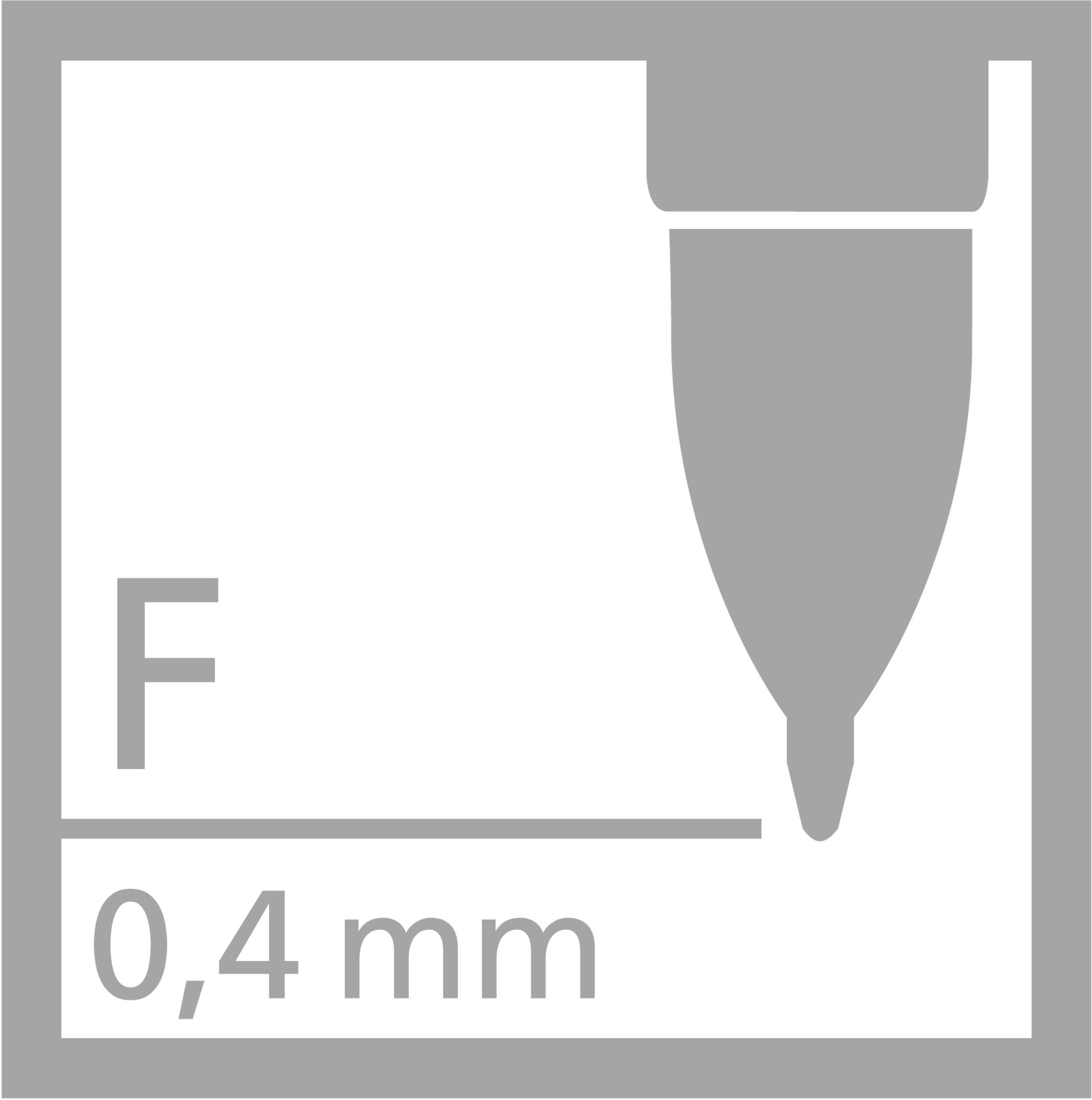 STABILO mit Druckmechanik, PALETTE, Strichbreite F (0.4 mm), Einzelstift Tintenroller Blau