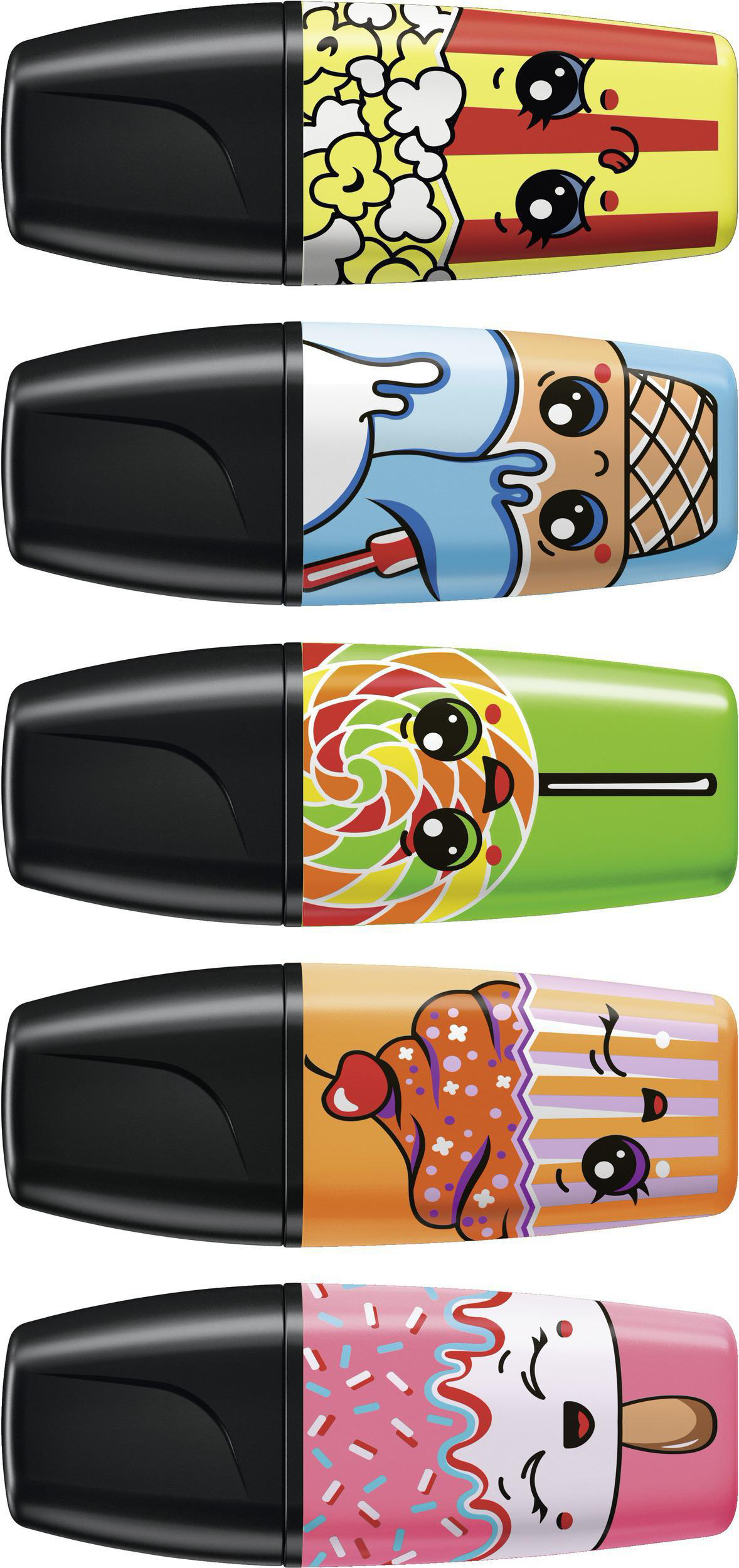 STABILO BOSS MINI Sweet Friends, 5er Pack, pink, blau, gelb, grün, orange Textmarker Mehrfarbig
