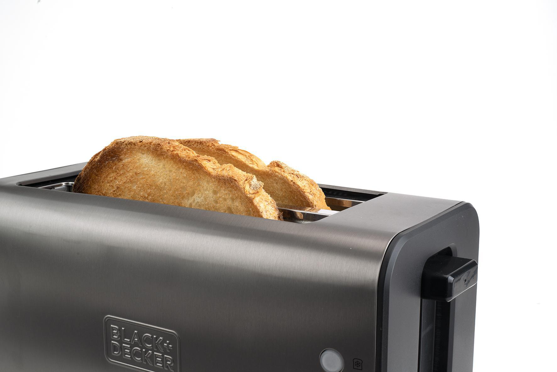 BLACK+DECKER BXTO1500E Toaster Edelstahl/Schwarz (1500 Watt, Schlitze: 2)