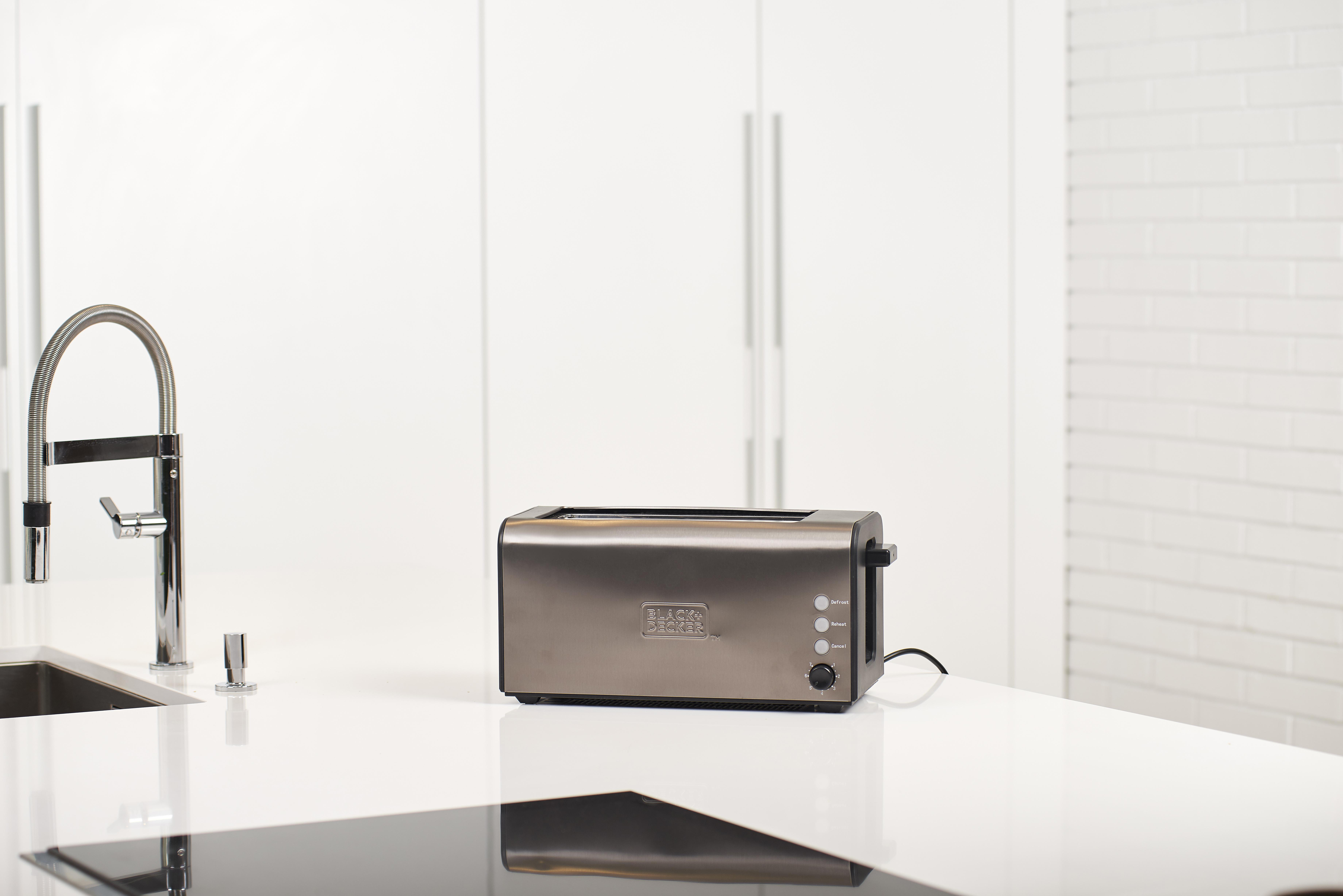 BLACK+DECKER BXTO1500E Toaster Edelstahl/Schwarz (1500 Watt, Schlitze: 2)