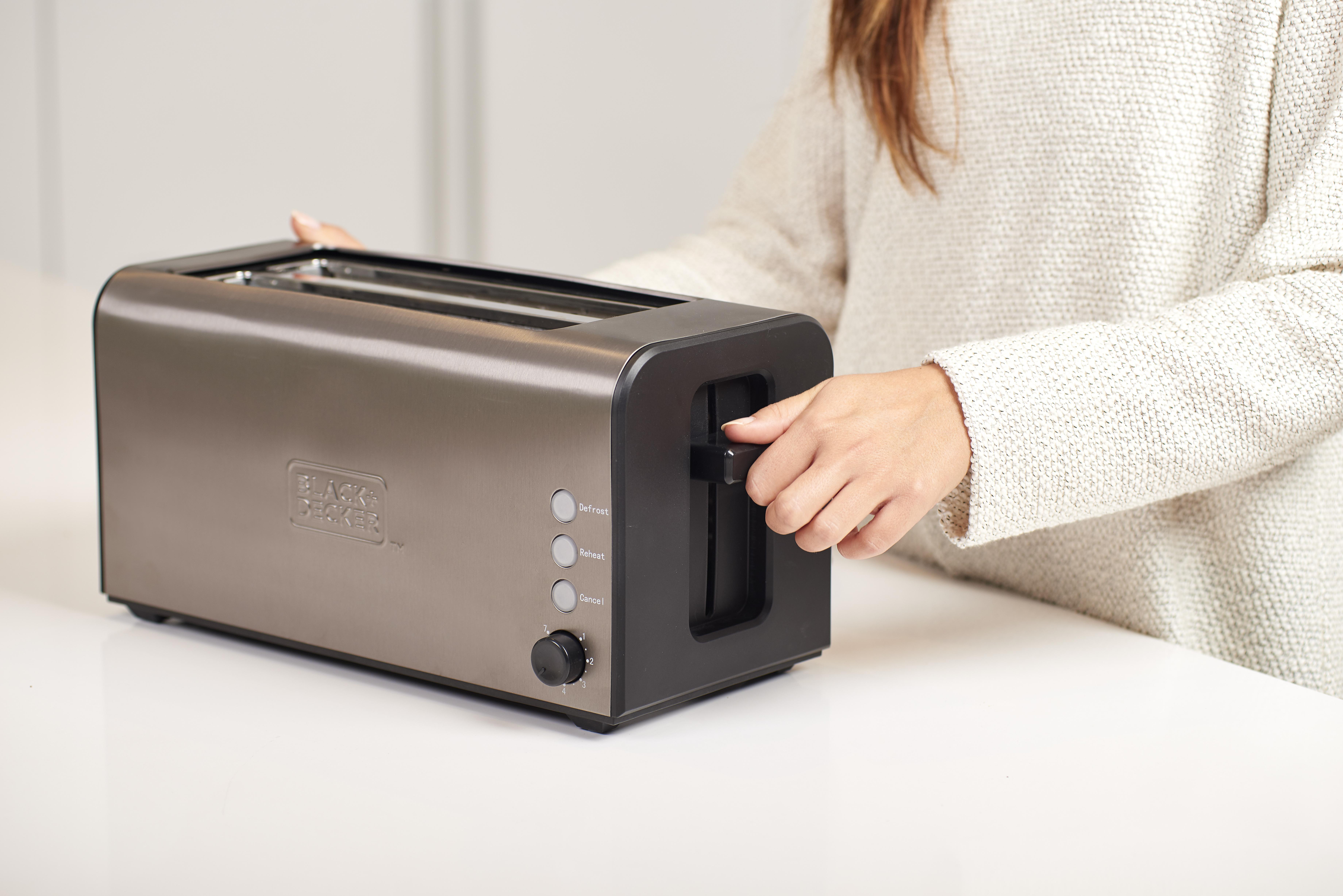 BLACK+DECKER BXTO1500E Toaster Edelstahl/Schwarz (1500 Watt, Schlitze: 2)