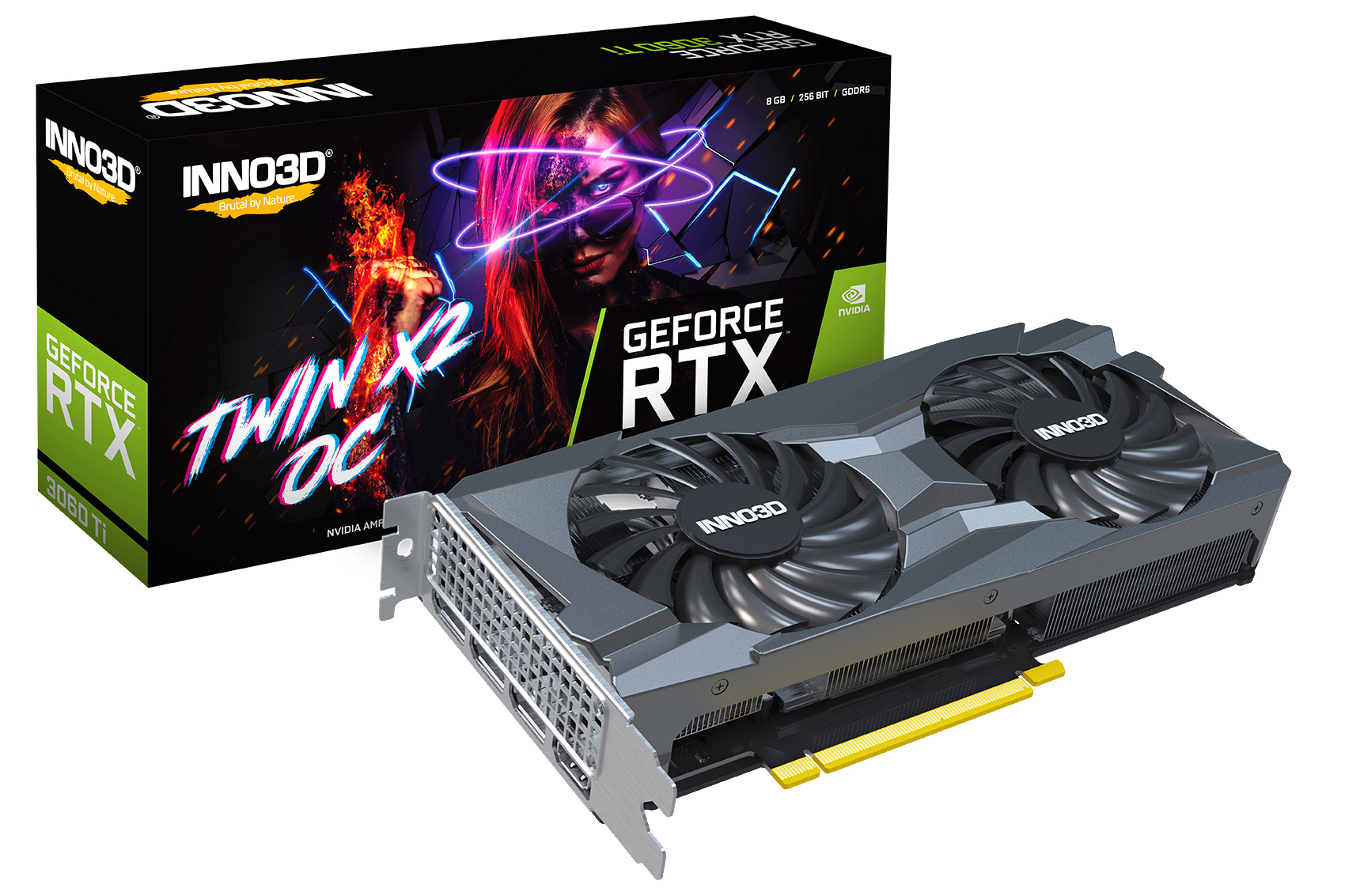 INNO3D GeForce RTX™ 3060 Ti TWIN X2 OC LHR (N306T2-08D6X-119032DH) (NVIDIA, Grafikkarte)