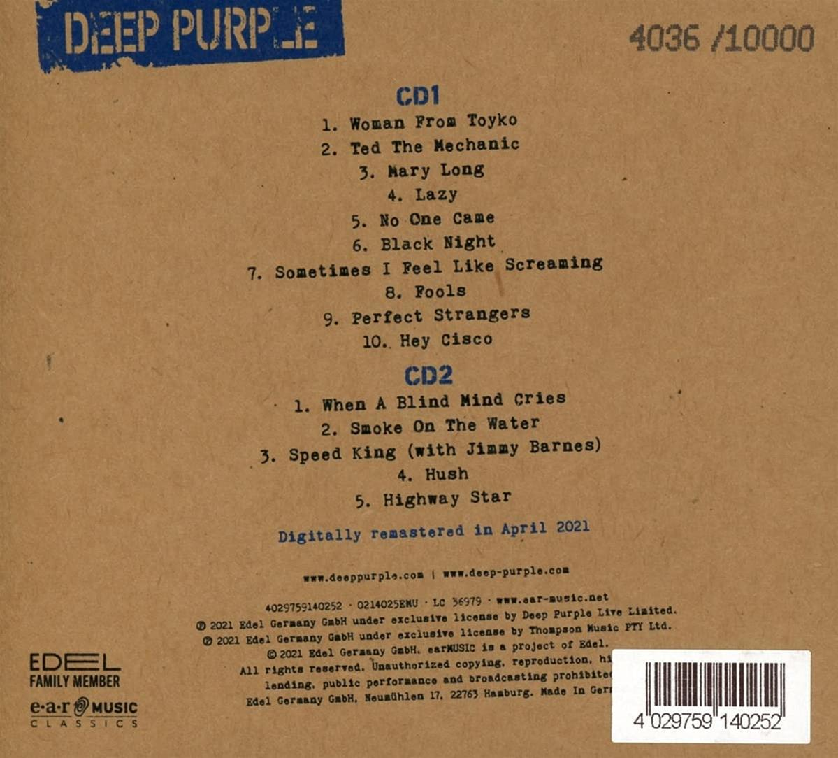 Deep Purple - Live In Wollongong 2001 (Ltd.2CD Digipak)  - (CD)