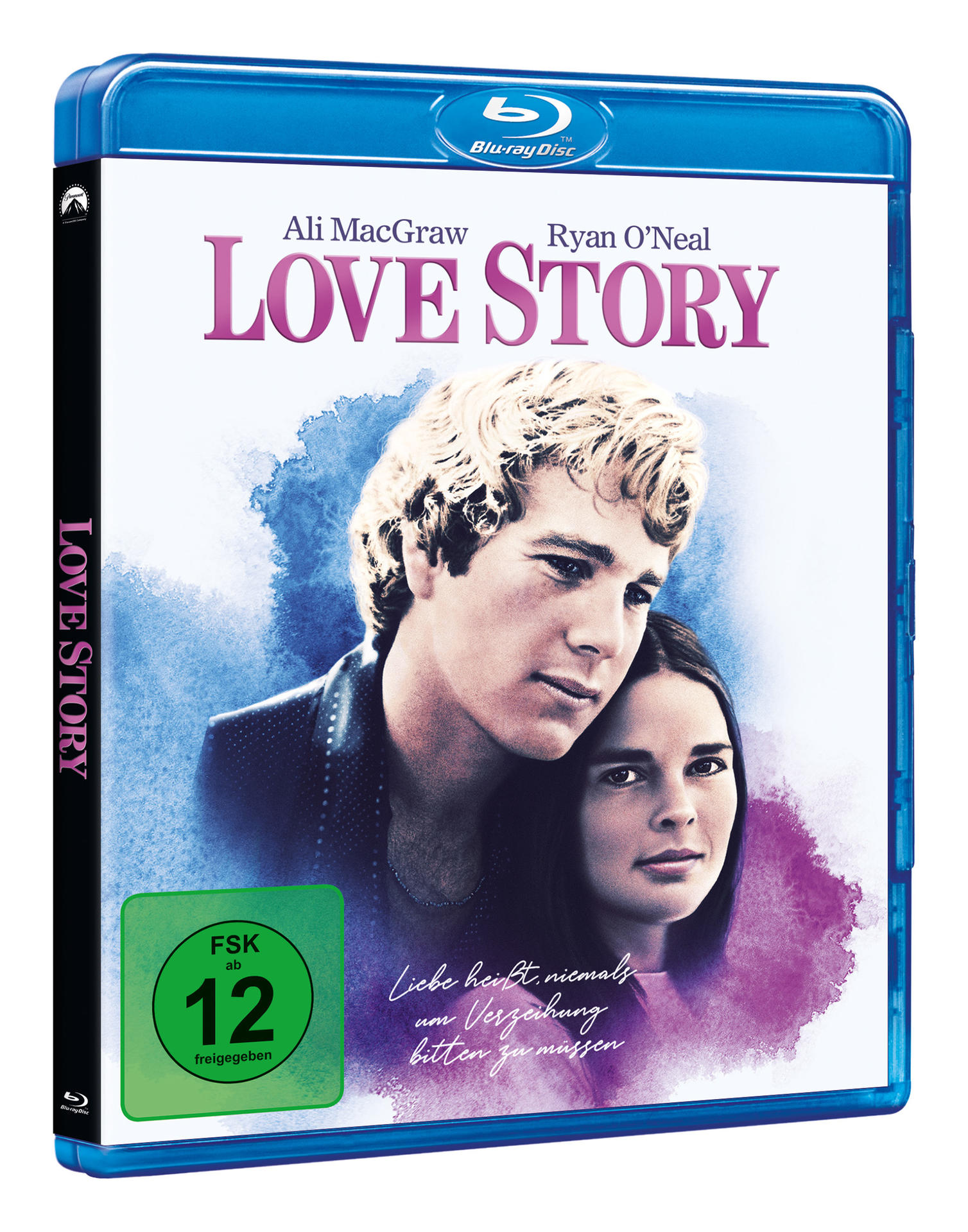 Filmcover von Love Story. Zwei Personen umarmen sich. Text: Love Story.