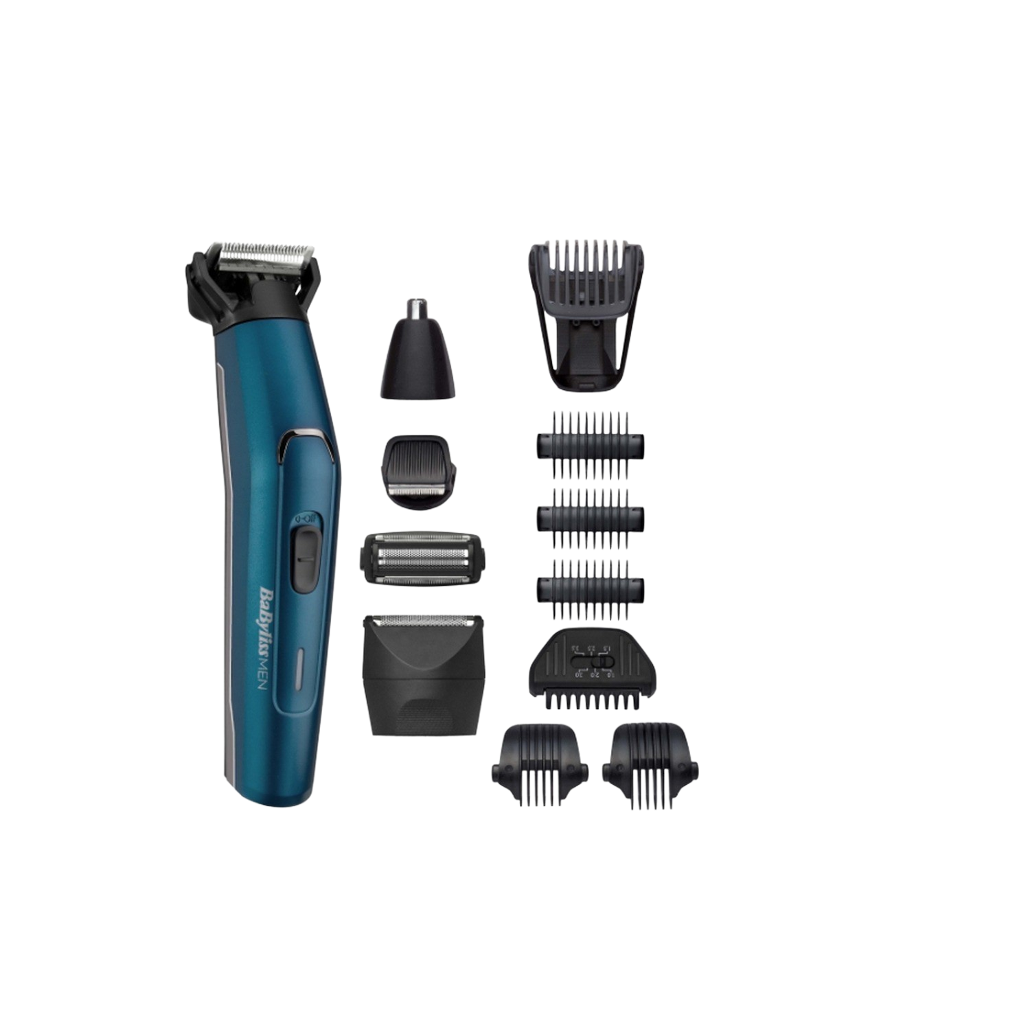 Afeitadora Corporal Babyliss mt890e multiusos 12 en 1 autonomía 120 min 5 accesorios mojado azul babylissmen recortadora para cuerpo barba nariz orejas cejas cuchillas