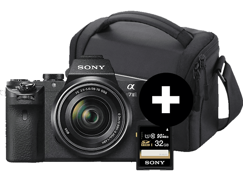 Systemkamera SONY Alpha 7 M2 Kit (ILCE-7M2K) Systemkamera mit Objektiv  28-70 mm, 7,6 cm Display, WLAN | MediaMarkt