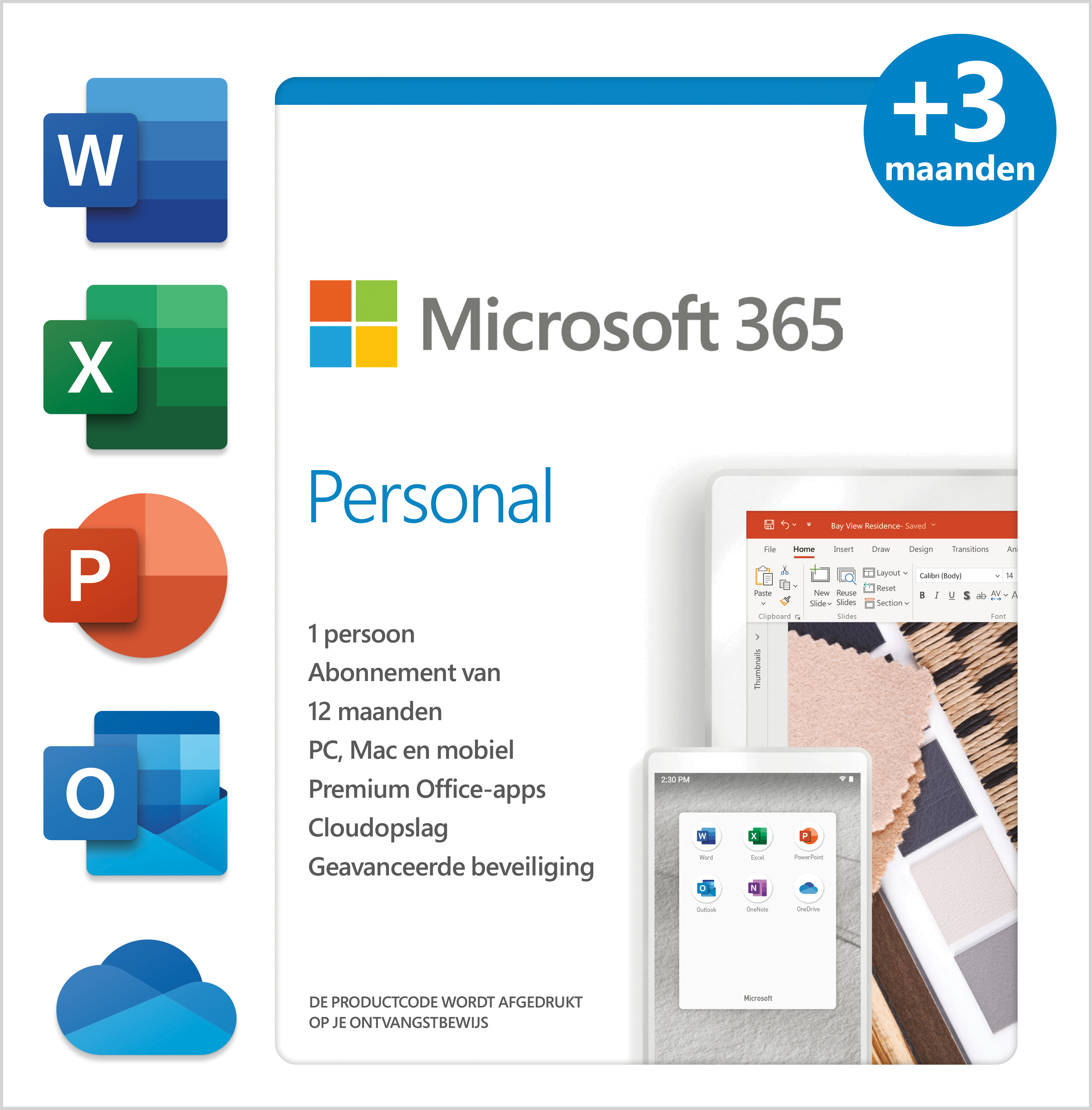 Microsoft Software Microsoft 365 Personal - Jaarabonnement 1 Gebruiker