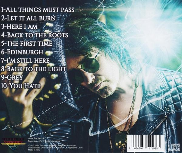 Albumcover mit Mann mit Sonnenbrille, langen Haaren und Titelliste.