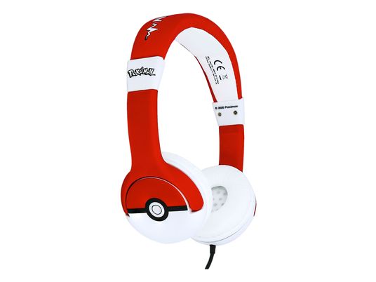 OTL TECHNOLOGIES Pokémon Poké Ball Enfants - casque de musique (On-ear, rouge blanc)