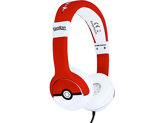 OTL TECHNOLOGIES Pokémon Poké Ball Enfants - casque de musique (On-ear, rouge blanc)