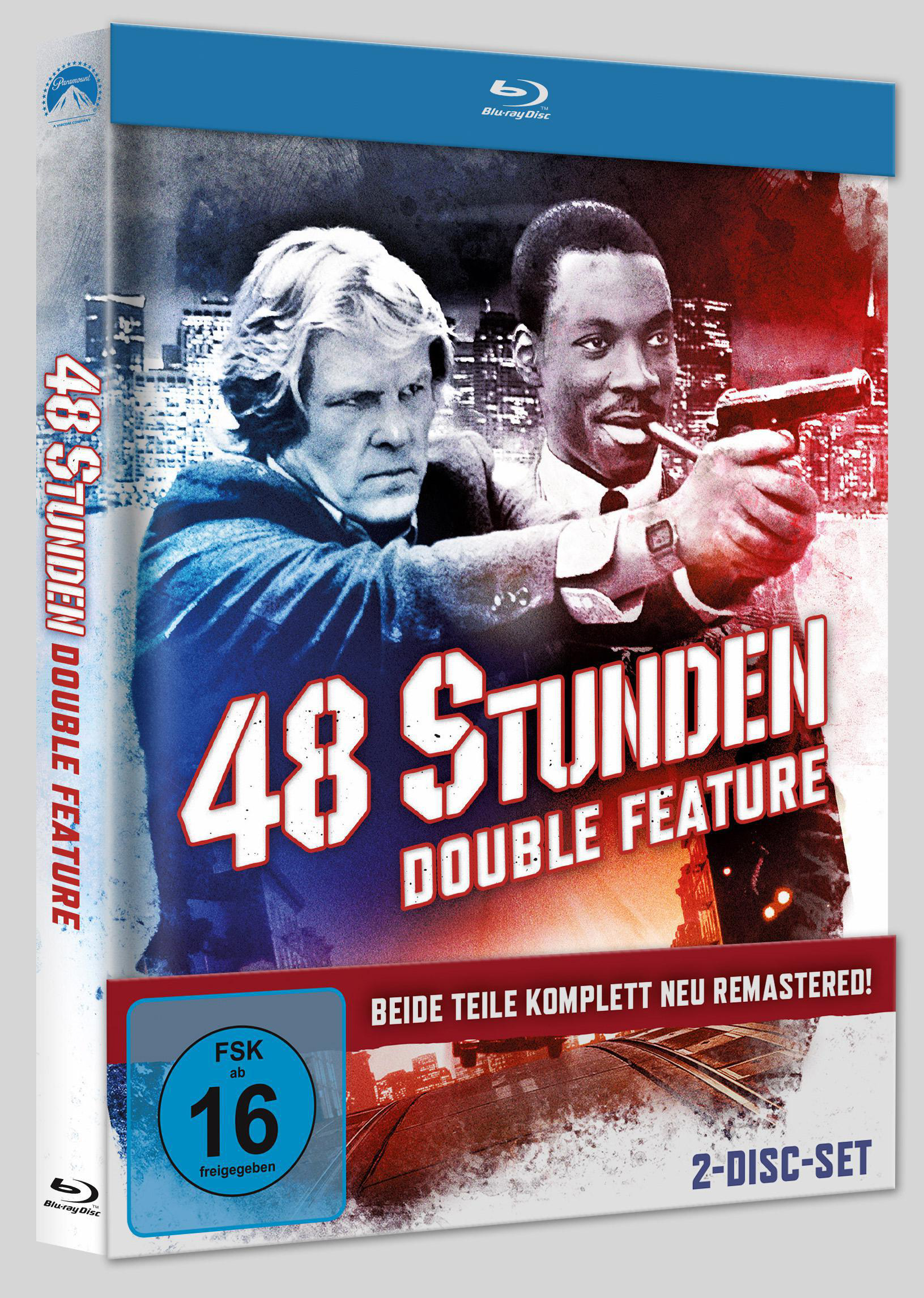 DVD-Cover für den Film 48 Hours Double Feature. Zeigt Schauspieler in einer dramatischen Szene.