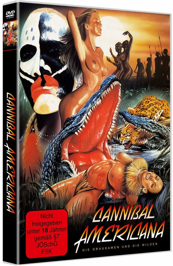 DVD-Cover mit einer Frau im Wasser, Alligator und einem gruseligen Gesicht.