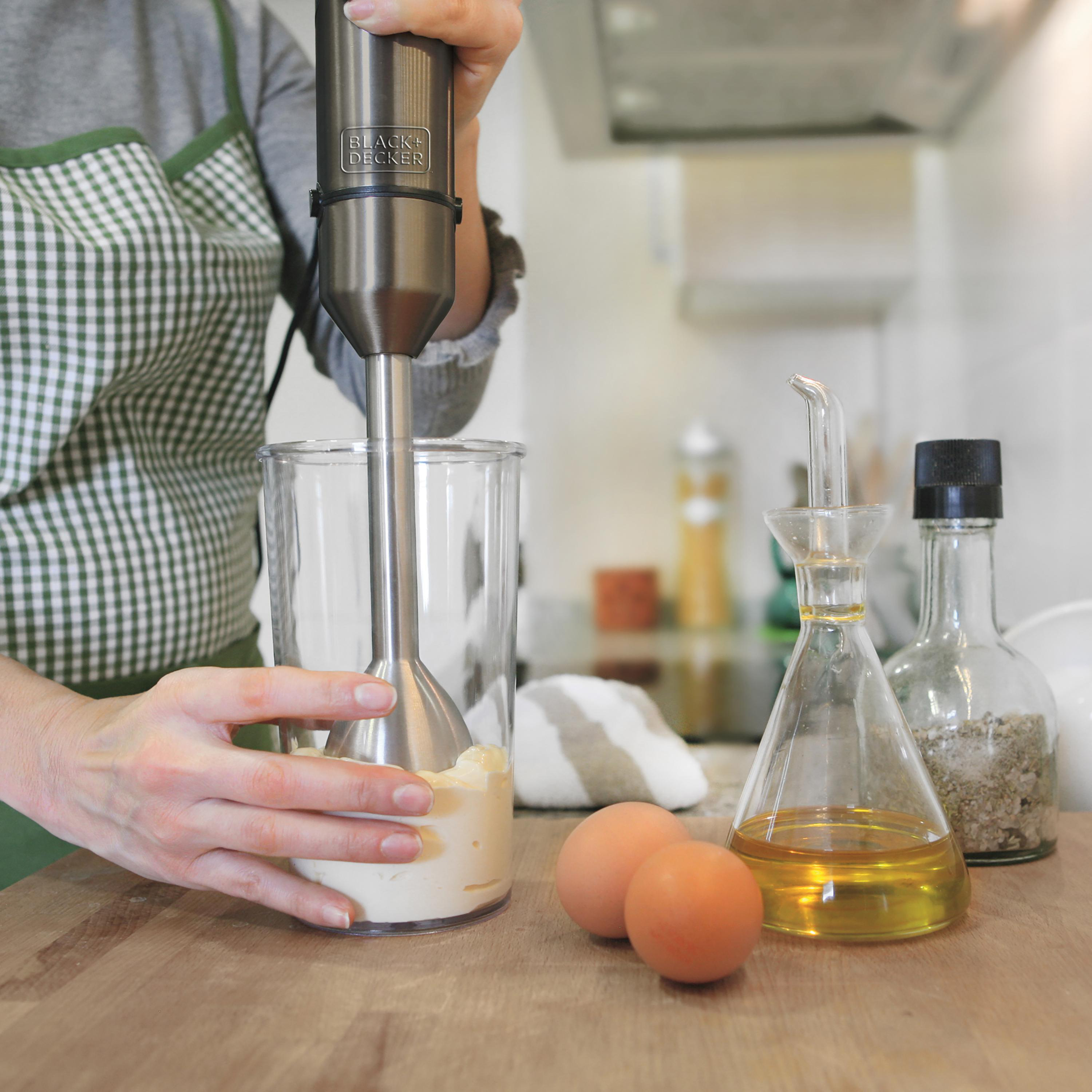 BLACK+DECKER BXHB1000E Stabmixer Edelstahl/Schwarz (1000 Watt)