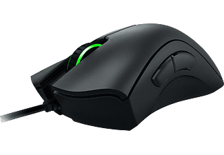 RAZER DeathAdder Essential - Mouse per gaming, Connessione con cavo, Ottica con diodi laser, 6400 dpi, Nero/verde