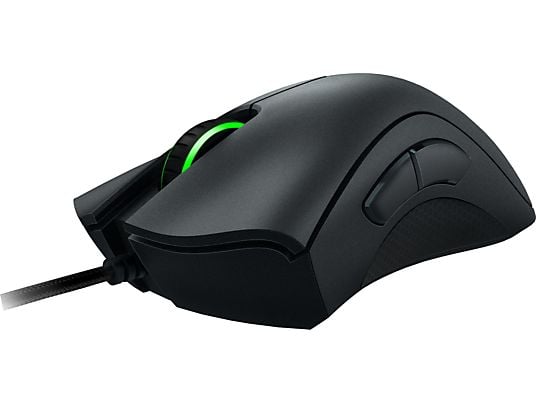 RAZER DeathAdder Essential - Mouse per gaming, Connessione con cavo, Ottica con diodi laser, 6400 dpi, Nero/verde