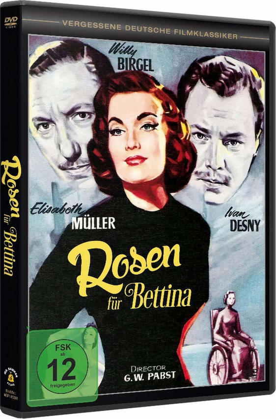 DVD-Cover von 'Rosen für Bettina'. Zeigt drei Schauspieler und den Filmtitel.