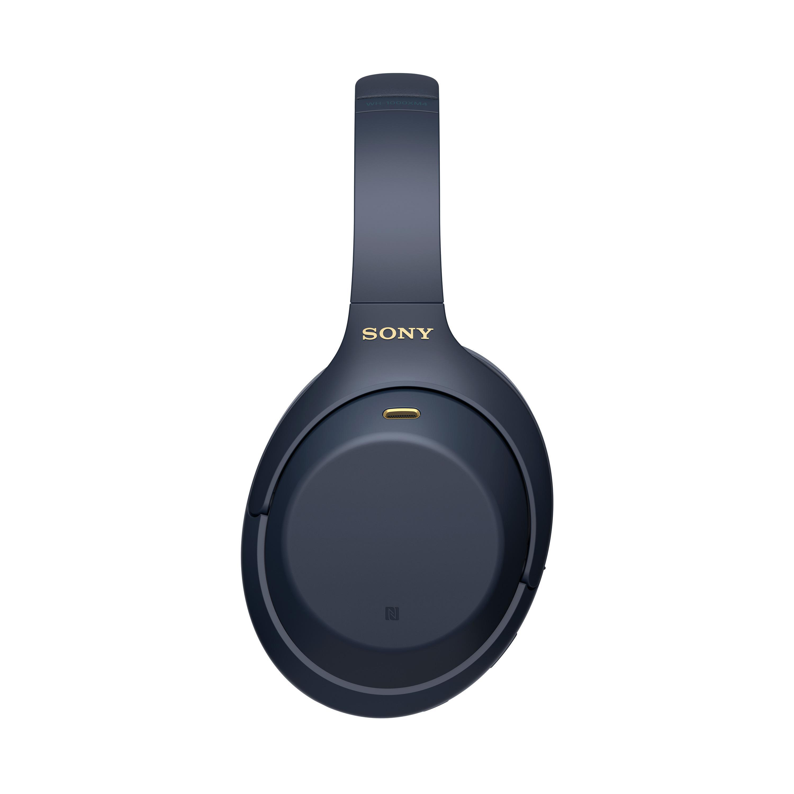SONY WH-1000XM4 Noise Cancelling, Over-ear Bluetooth Blau Kopfhörer