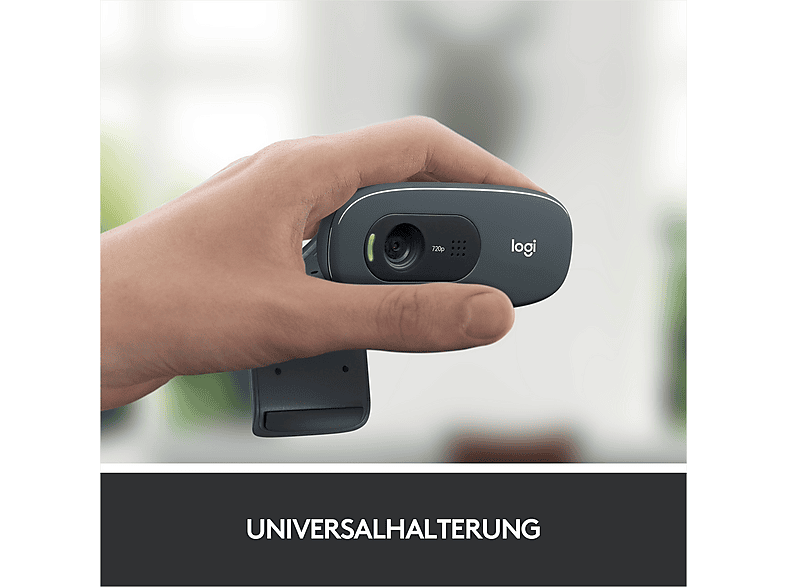 LOGITECH C270 HD-Webcam, USB, Grau — Foto 4 von 5