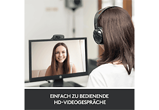 LOGITECH HD Webcam C270, integriertes Mikrofon mit Rauschunterdrückung, Schwarz (960-001063)