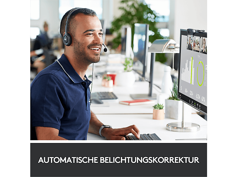 LOGITECH C270 HD-Webcam, USB, Grau — Foto 3 von 5