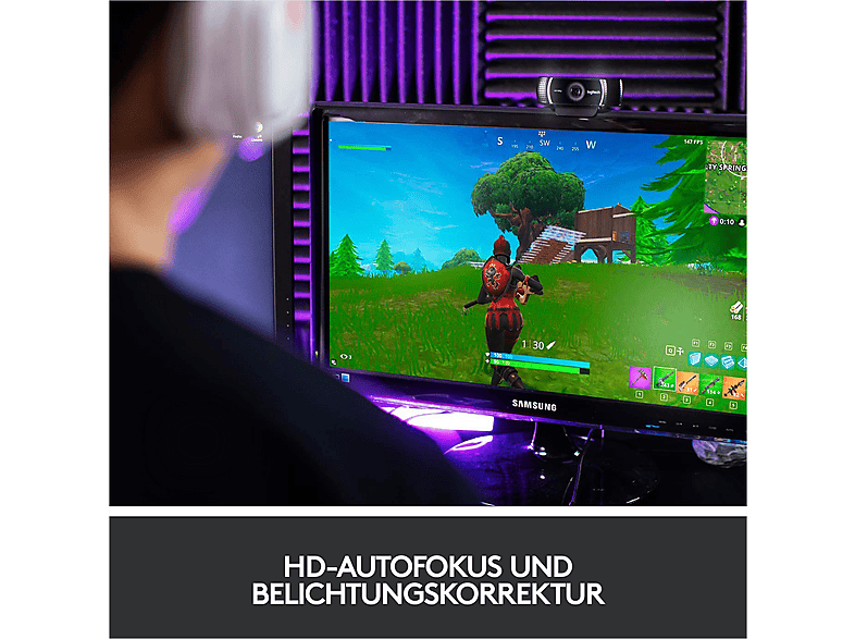 LOGITECH C922 Pro Full-HD-Webcam mit 1080p, USB, Schwarz — Foto 2 von 5